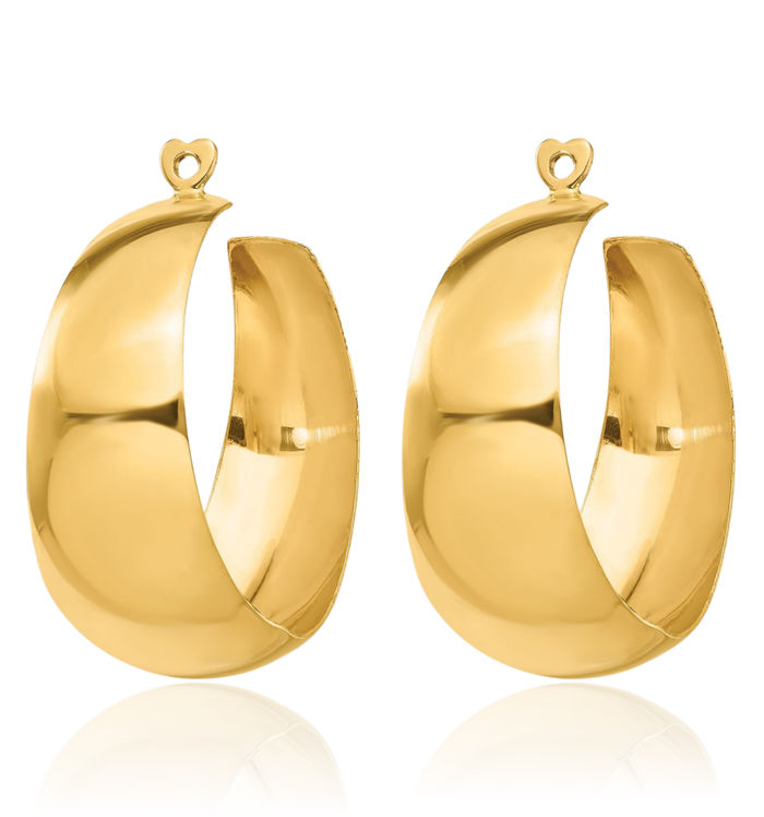 14K Solid Yellow Gold Hoop Earring Jackets for Studs