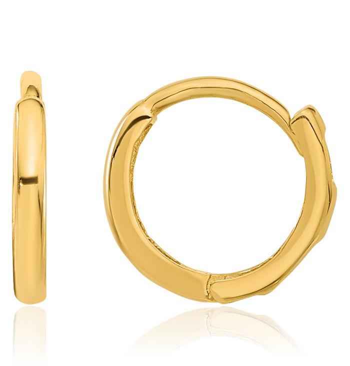 14K Solid Yellow Gold Huggie Mini Hoop Earrings