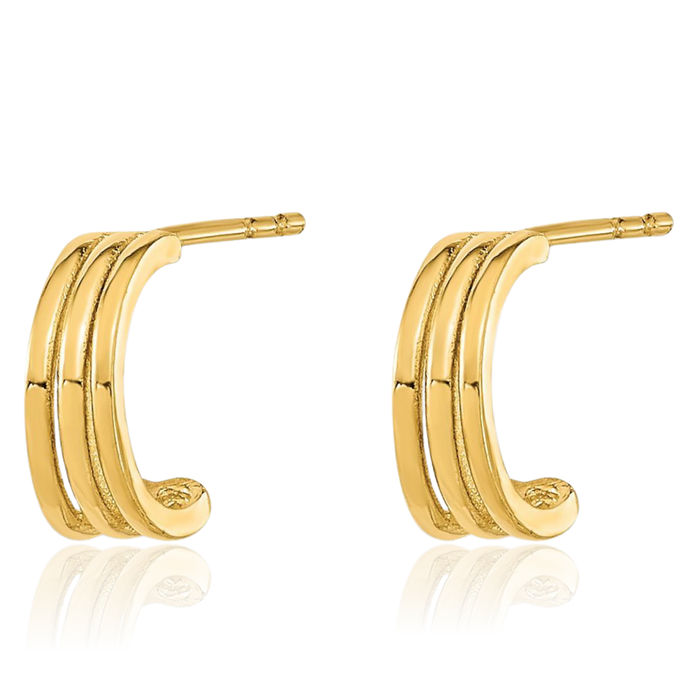 14K Solid Yellow Gold Huggie Mini Hoop Earrings