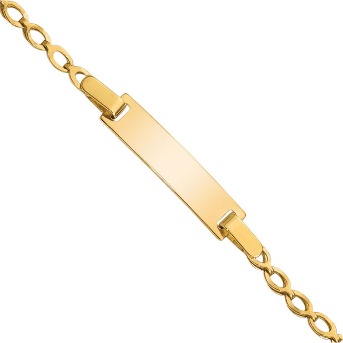 14K Solid Yellow Gold Name Bar Identification ID Bracelet