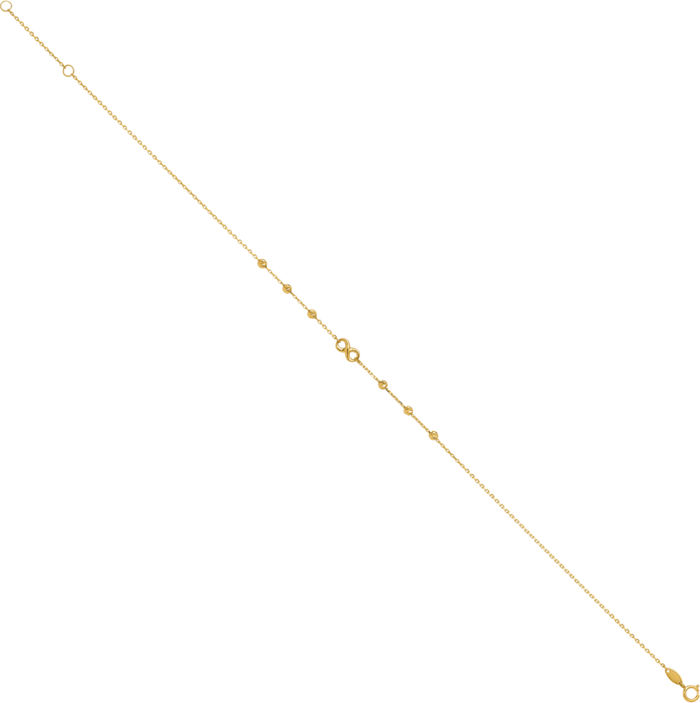 14K Solid Yellow Gold Infinity Twisted Love Knot Symbol Anklet Summer Beach Foot Ankle Bracelet