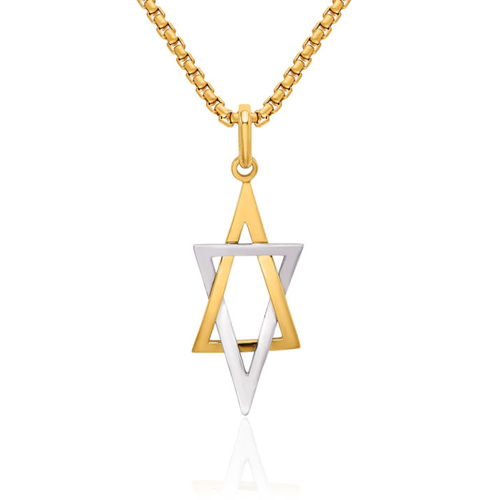 14K Solid Yellow Gold Jewish Star of David Magen Necklace Judaica Religious Chain Pendant Israel Charm