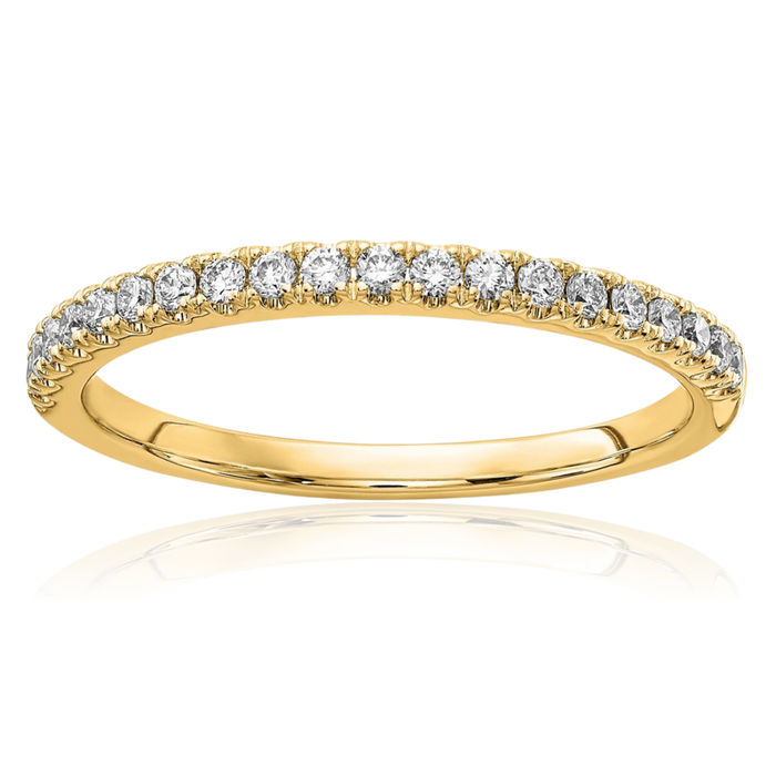 14K Solid Yellow Gold Lab Diamond Anniversary Ring Eternity Wedding Band Bridal Jewelry