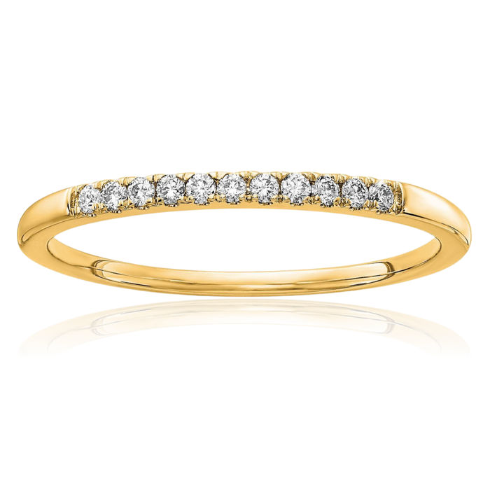 14K Solid Yellow Gold Lab Diamond Anniversary Ring Eternity Wedding Band Bridal Jewelry