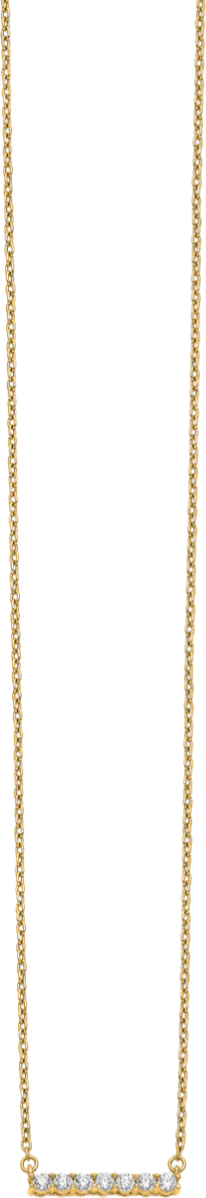 14K Solid Yellow Gold Lab Diamond Bar Necklace