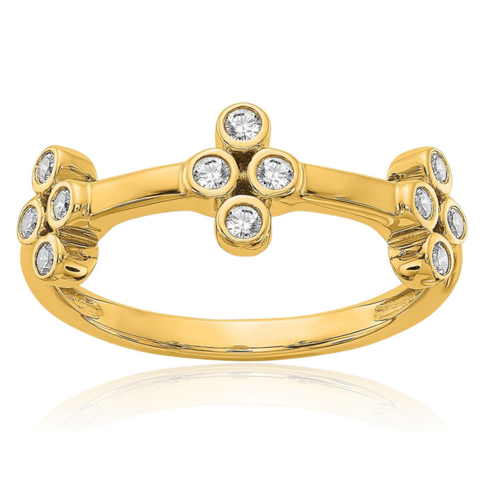 14K Solid Yellow Gold Lab Diamond Bloom Ring