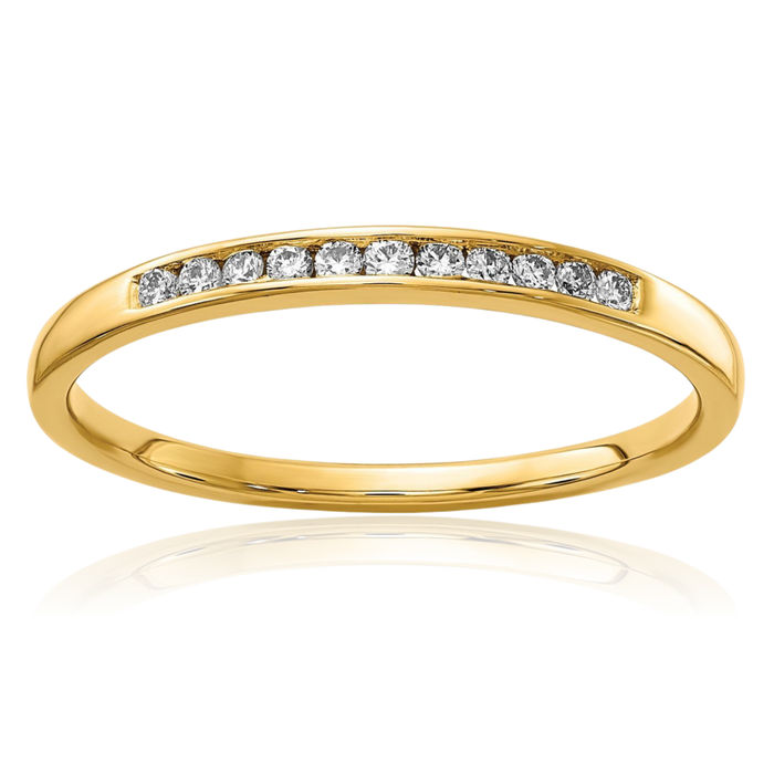 14K Solid Yellow Gold Lab Diamond Channel Anniversary Ring Eternity Wedding Band Bridal Jewelry
