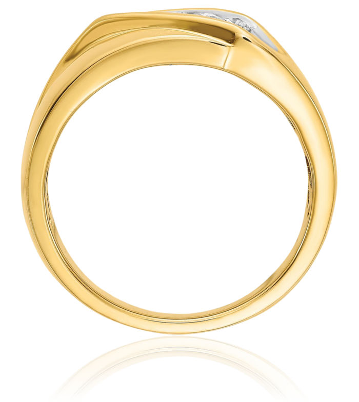 14K Solid Yellow Gold Lab Diamond Mens Wedding Band Ring