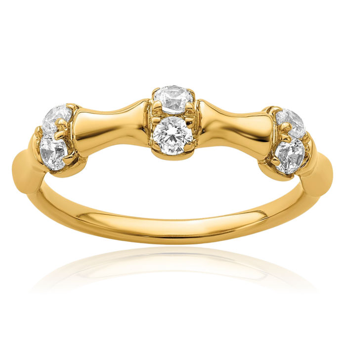 14K Solid Yellow Gold Lab Diamond Ring