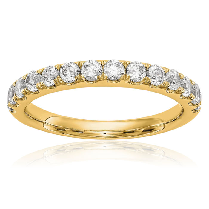 14K Solid Yellow Gold Lab Diamond Wedding Band Ring