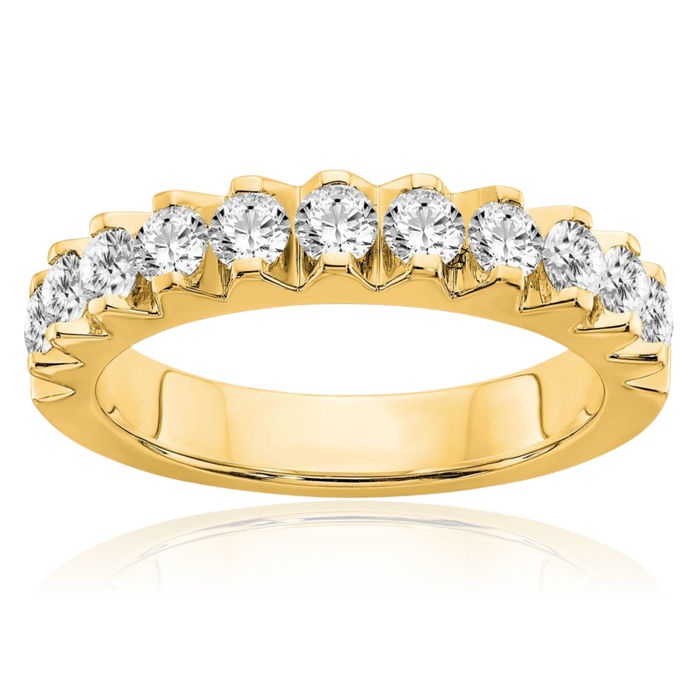 14K Solid Yellow Gold Lab Diamond Wedding Band Ring