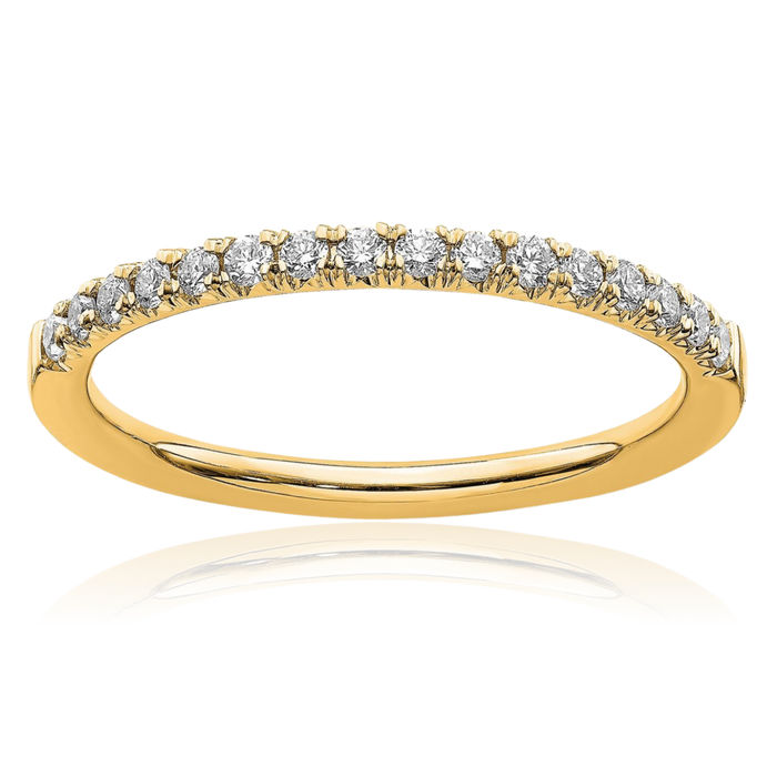 14K Solid Yellow Gold Lab Diamond Wedding Band Ring