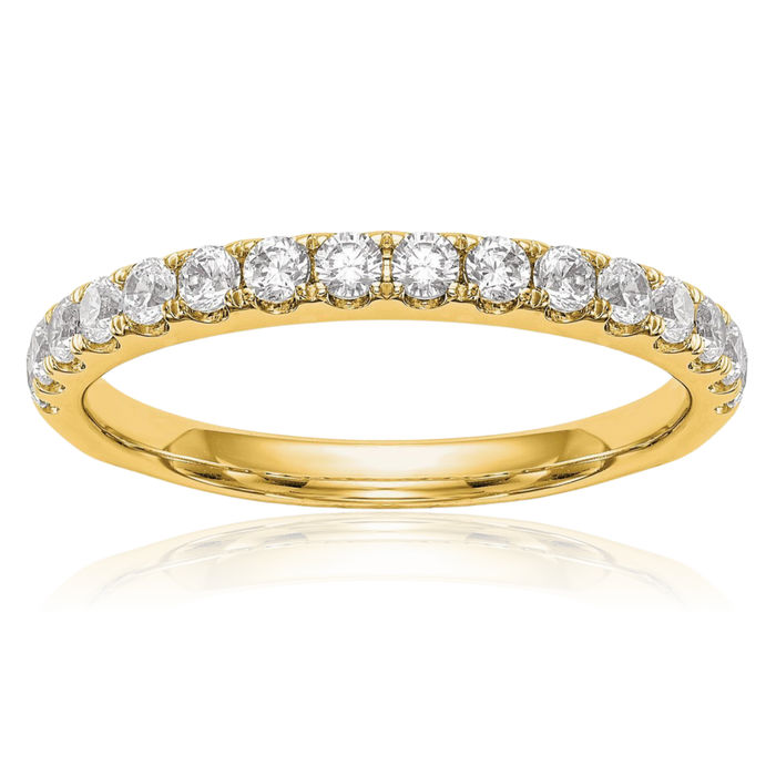 14K Solid Yellow Gold Lab Diamond Wedding Band Ring