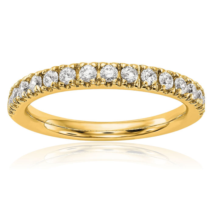 14K Solid Yellow Gold Lab Diamond Wedding Band Ring