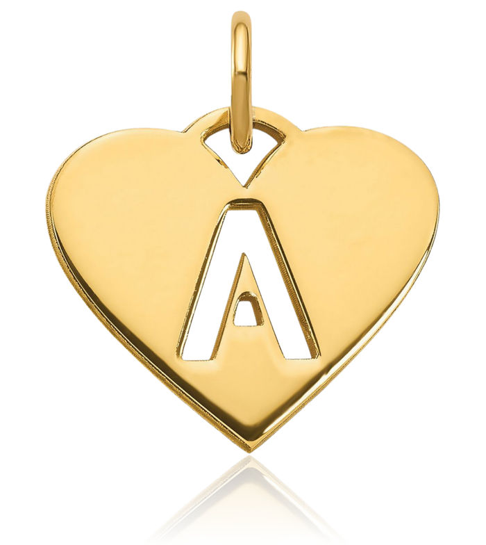 14K Solid Yellow Gold Dainty Letter A Initial Name Monogram Necklace Chain Pendant Charm