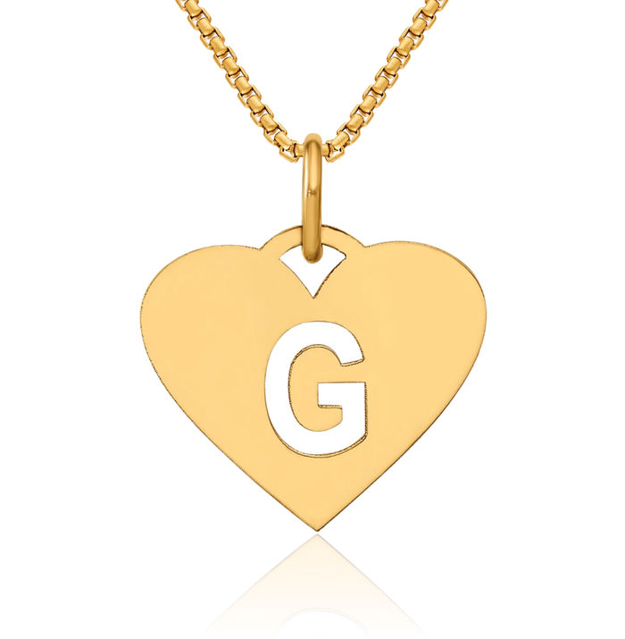 14K Solid Yellow Gold Dainty Letter G Initial Name Monogram Necklace Chain Pendant Charm