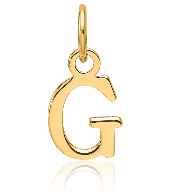 14K Solid Yellow Gold Dainty Letter G Initial Name Monogram Necklace Chain Pendant Charm