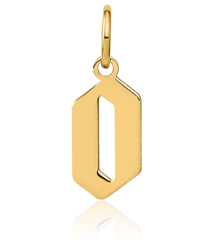 14K Solid Yellow Gold Dainty Letter O Initial Name Monogram Necklace Chain Pendant Charm