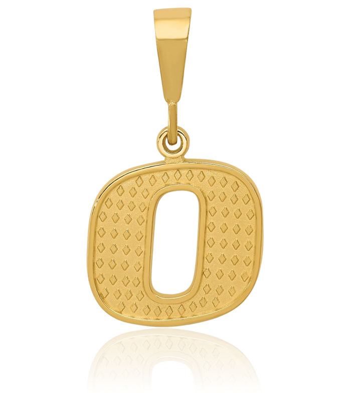 14K Solid Yellow Gold Dainty Letter O Initial Name Monogram Necklace Chain Pendant Charm