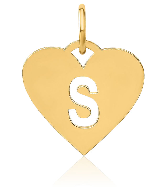 14K Solid Yellow Gold Dainty Letter S Initial Name Monogram Necklace Chain Pendant Charm