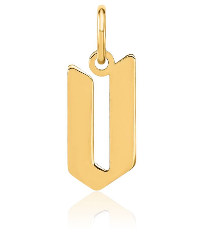 14K Solid Yellow Gold Dainty Letter V Initial Name Monogram Necklace Chain Pendant Charm