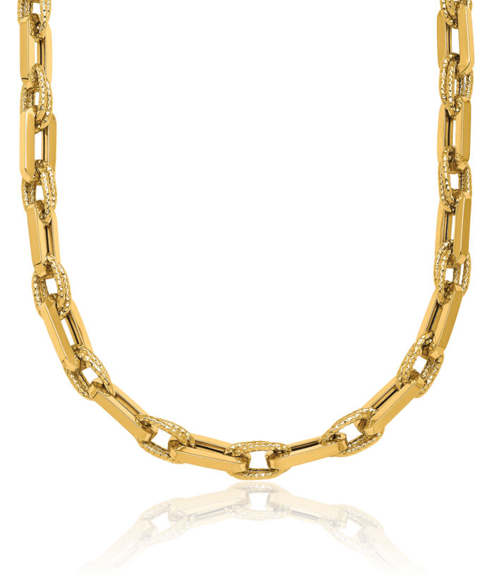 14K Solid Yellow Gold Link Necklace Chain