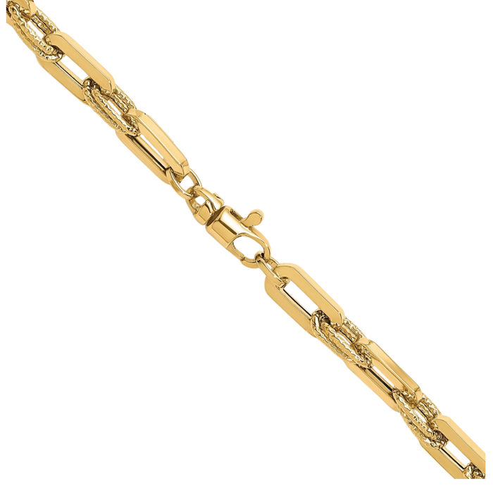 14K Solid Yellow Gold Link Necklace Chain