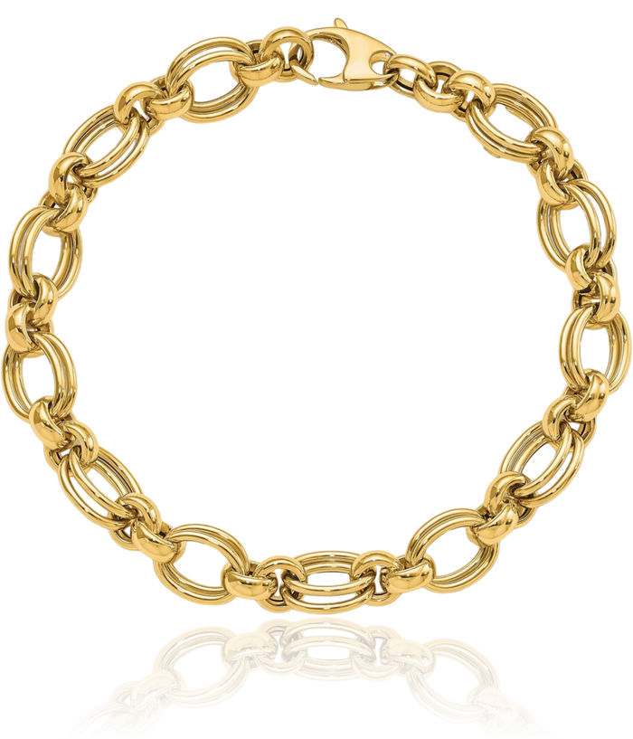 14K Solid Yellow Gold Link Chain Bracelet