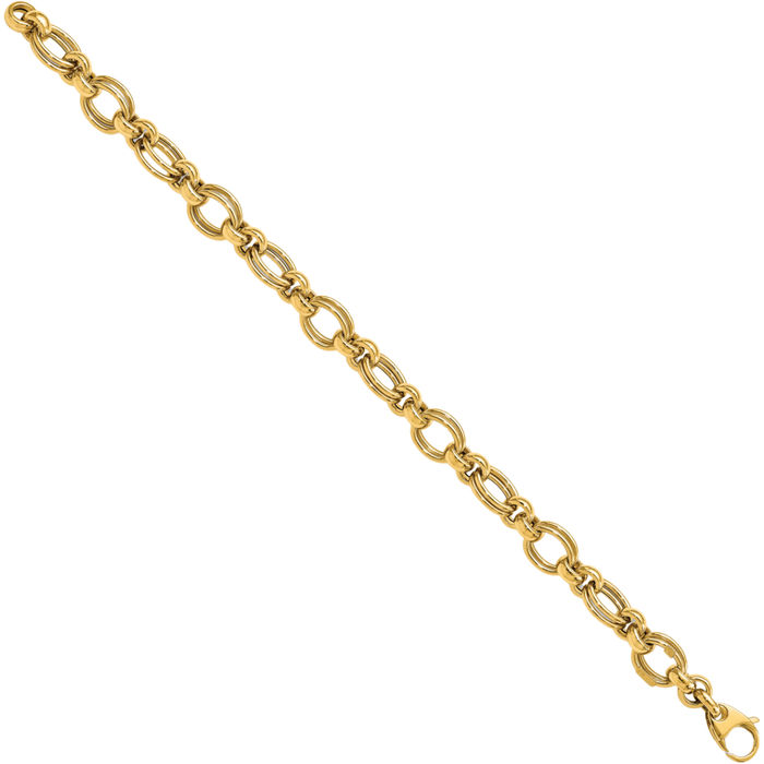 14K Solid Yellow Gold Link Chain Bracelet