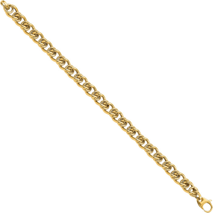 14K Solid Yellow Gold Link Chain Bracelet