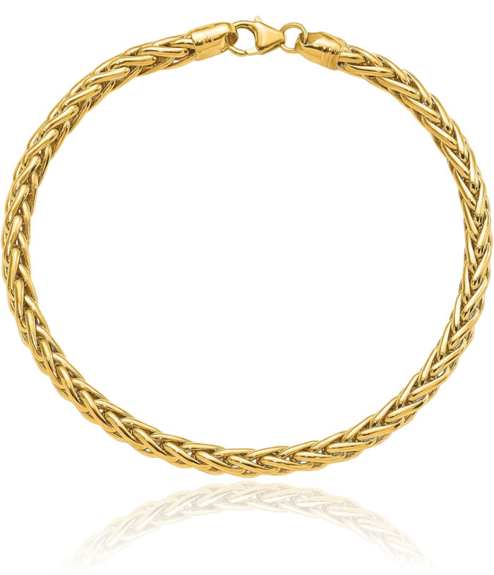 14K Solid Yellow Gold Link Chain Bracelet
