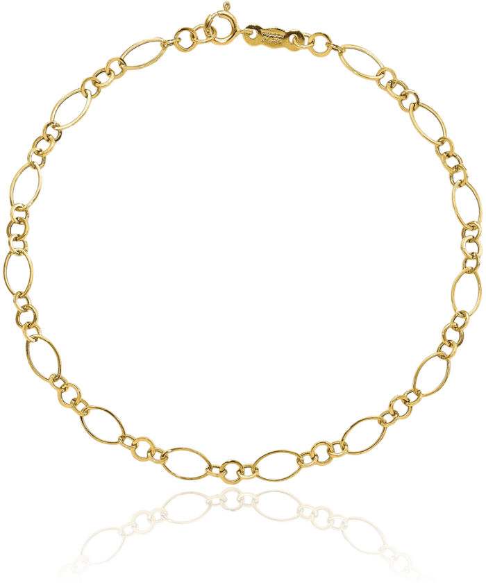 14K Solid Yellow Gold Link Chain Bracelet