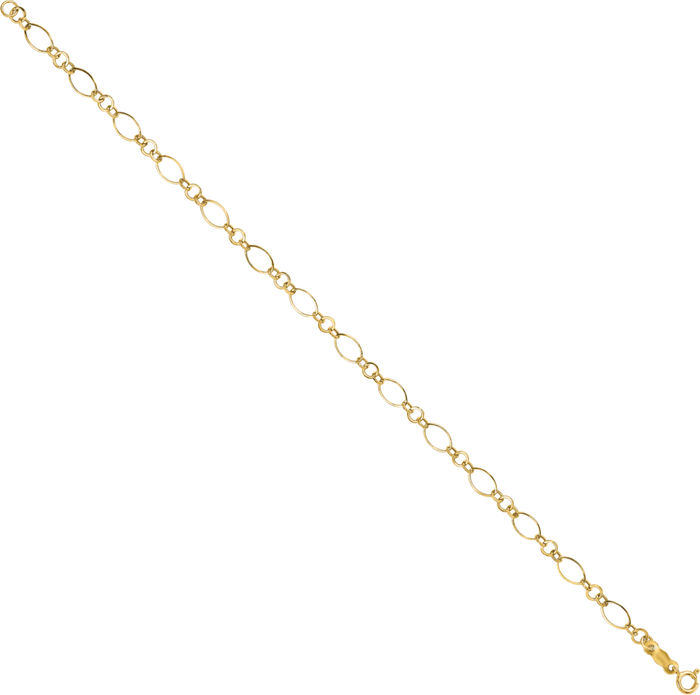 14K Solid Yellow Gold Link Chain Bracelet