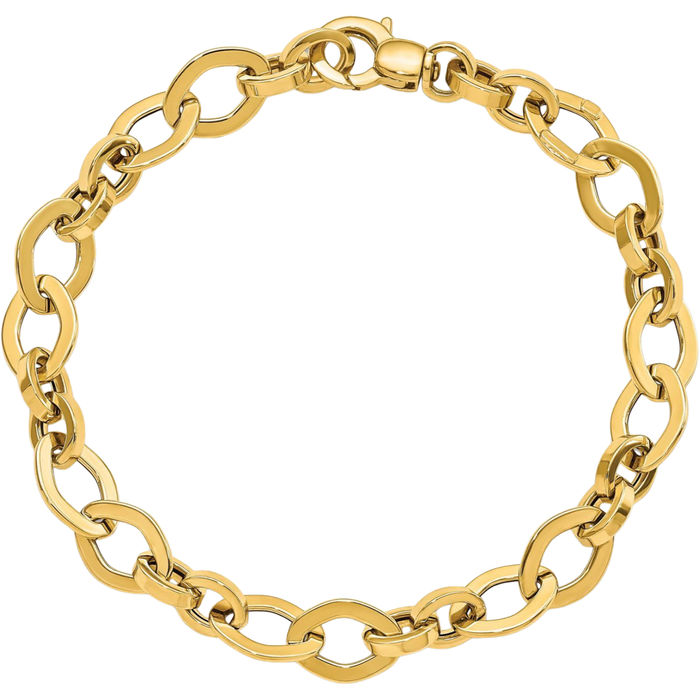 14K Solid Yellow Gold Link Chain Bracelet