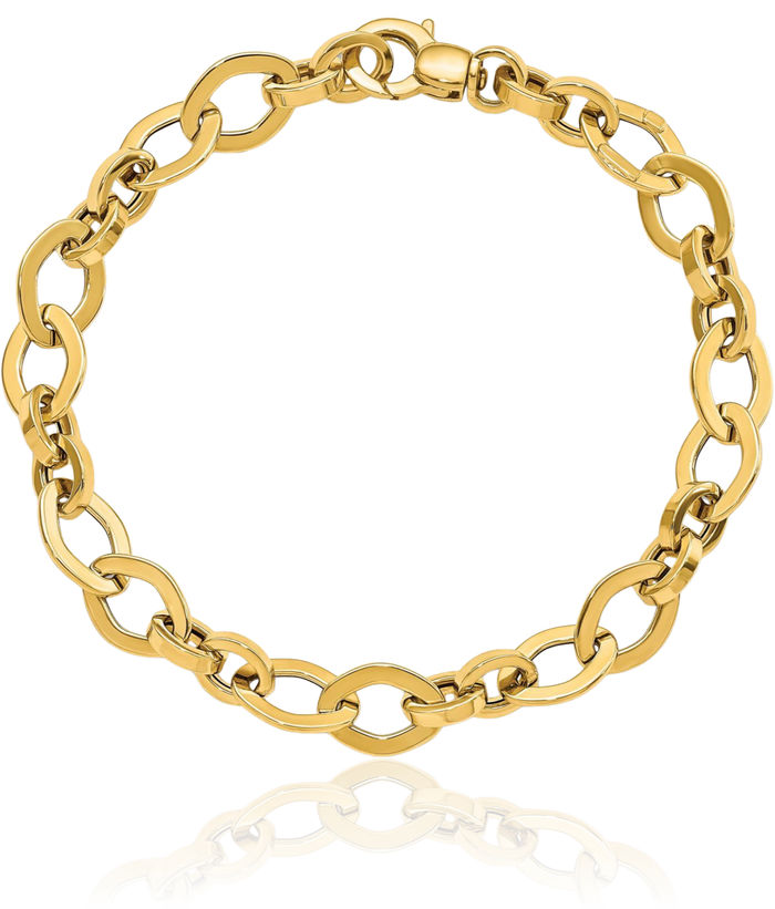 14K Solid Yellow Gold Link Chain Bracelet