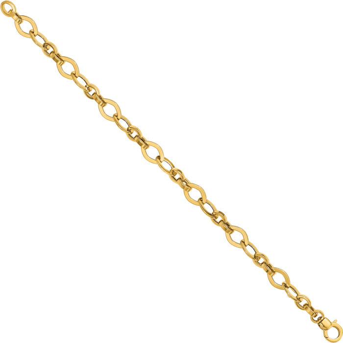 14K Solid Yellow Gold Link Chain Bracelet