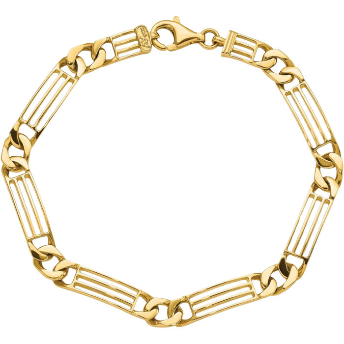 14K Solid Yellow Gold Link Chain Bracelet