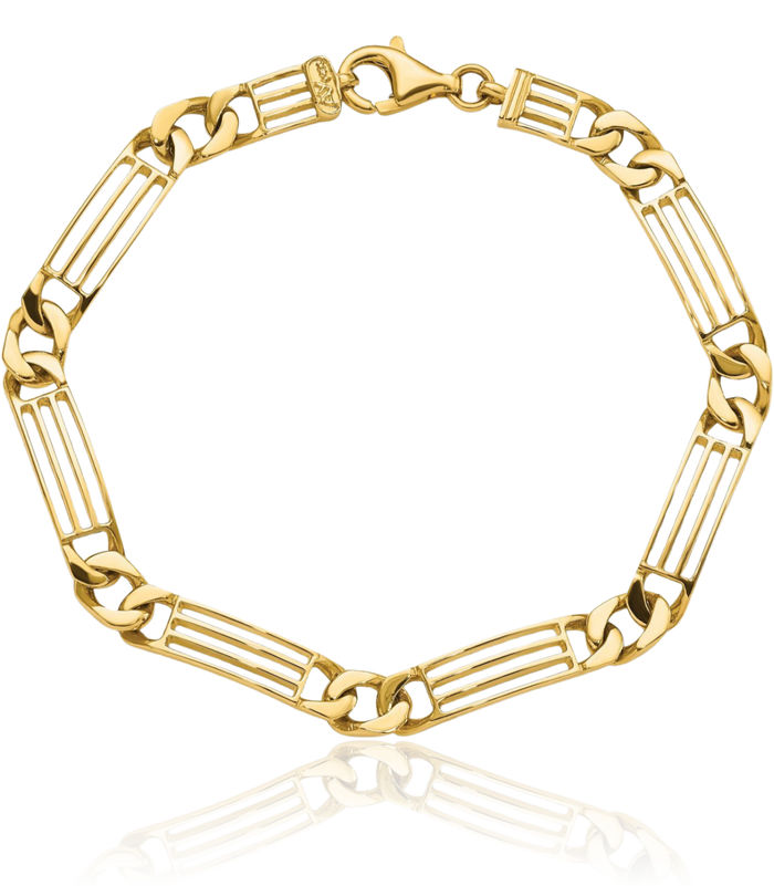 14K Solid Yellow Gold Link Chain Bracelet