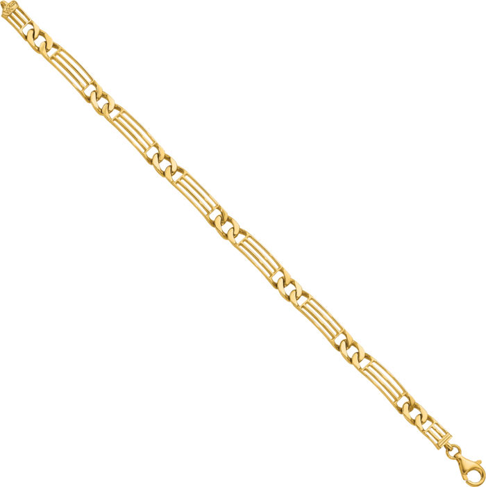 14K Solid Yellow Gold Link Chain Bracelet