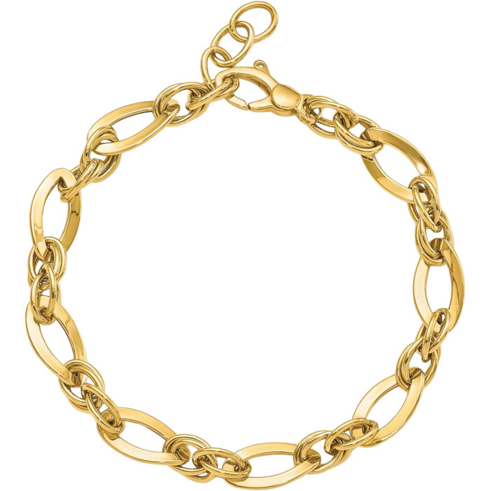 14K Solid Yellow Gold Link Chain Bracelet