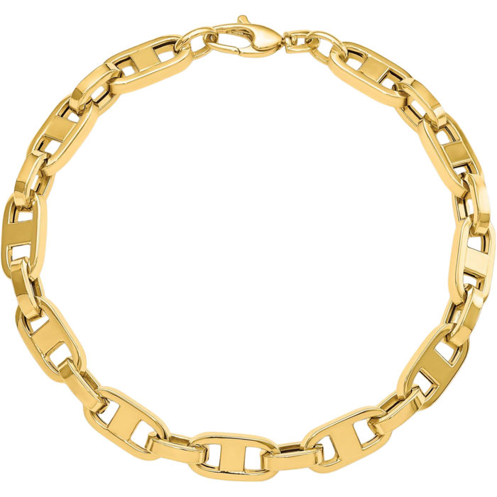 14K Solid Yellow Gold Link Chain Bracelet