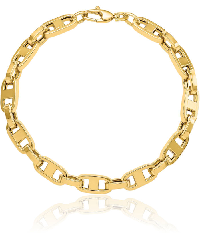 14K Solid Yellow Gold Link Chain Bracelet