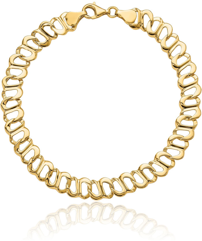 14K Solid Yellow Gold Link Chain Bracelet