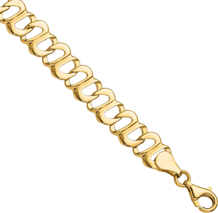 14K Solid Yellow Gold Link Chain Bracelet