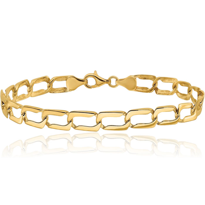 14K Solid Yellow Gold Link Chain Bracelet