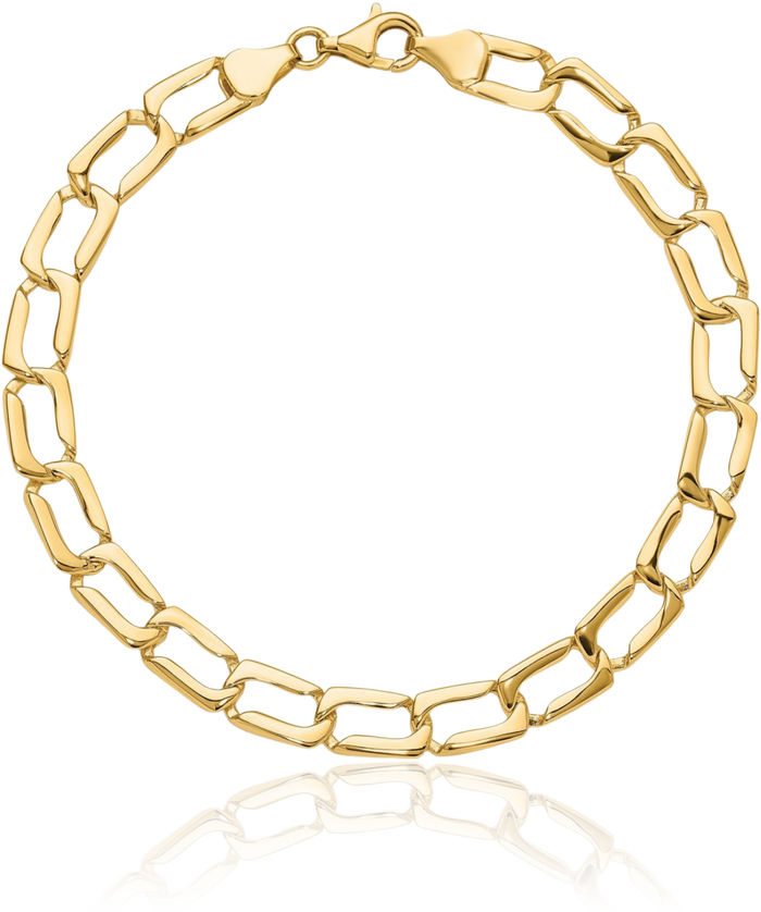 14K Solid Yellow Gold Link Chain Bracelet