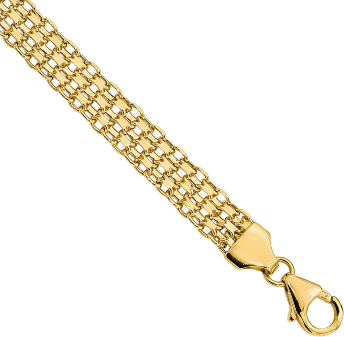 14K Solid Yellow Gold Link Chain Bracelet