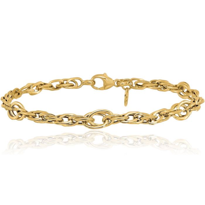 14K Solid Yellow Gold Link Chain Bracelet