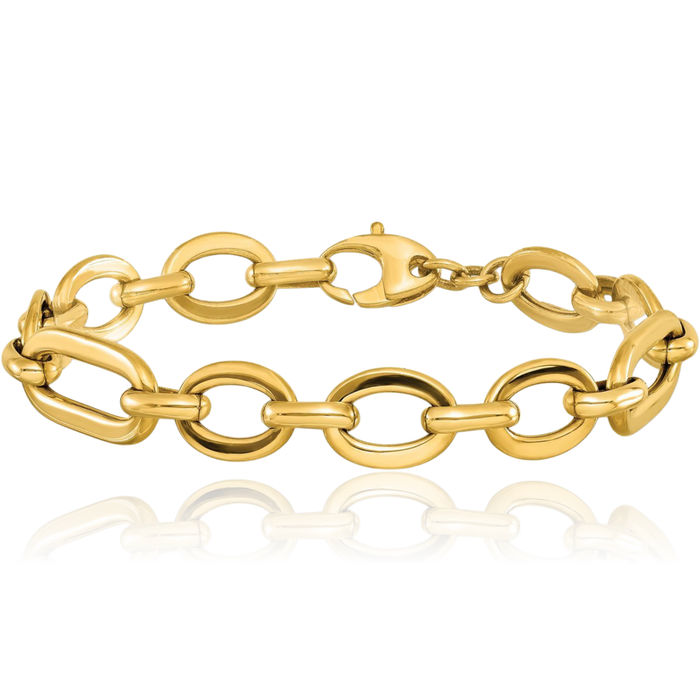 14K Solid Yellow Gold Link Chain Bracelet