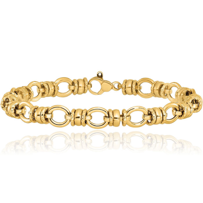 14K Solid Yellow Gold Link Chain Bracelet